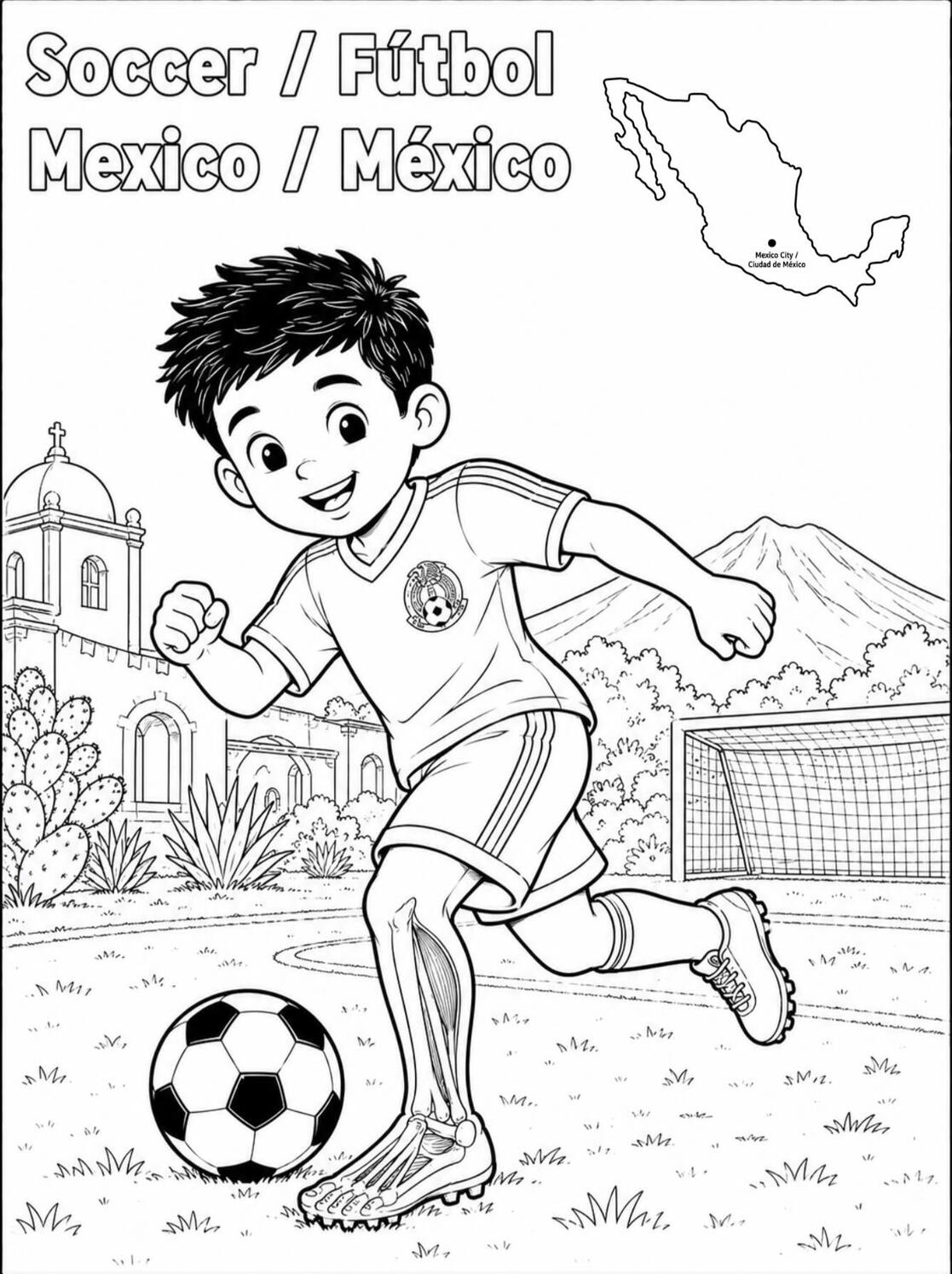 Soccer Mexico B&W